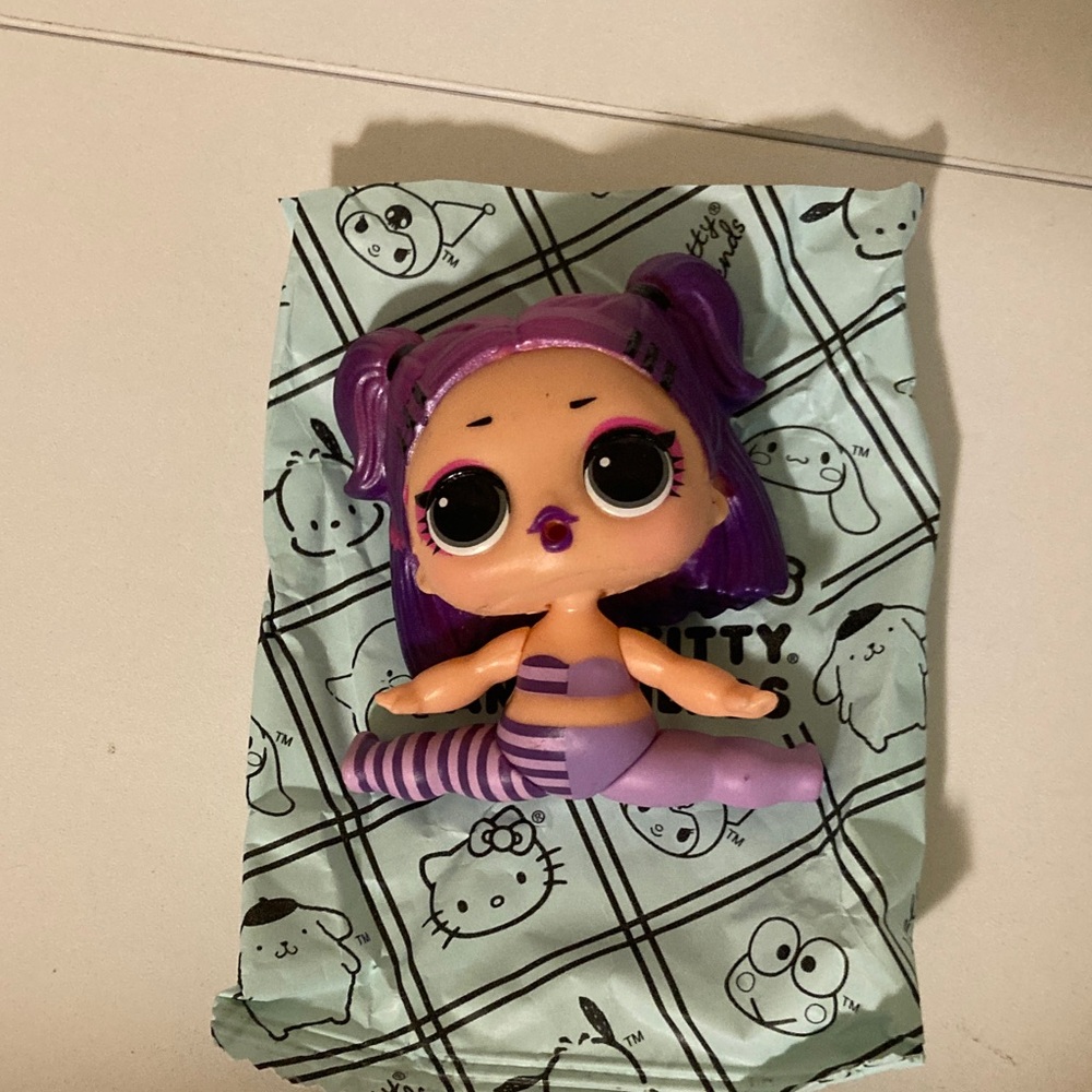Hello Kitty and Friends LOL Doll with Vibrant Purple Hair and Striped Outfit